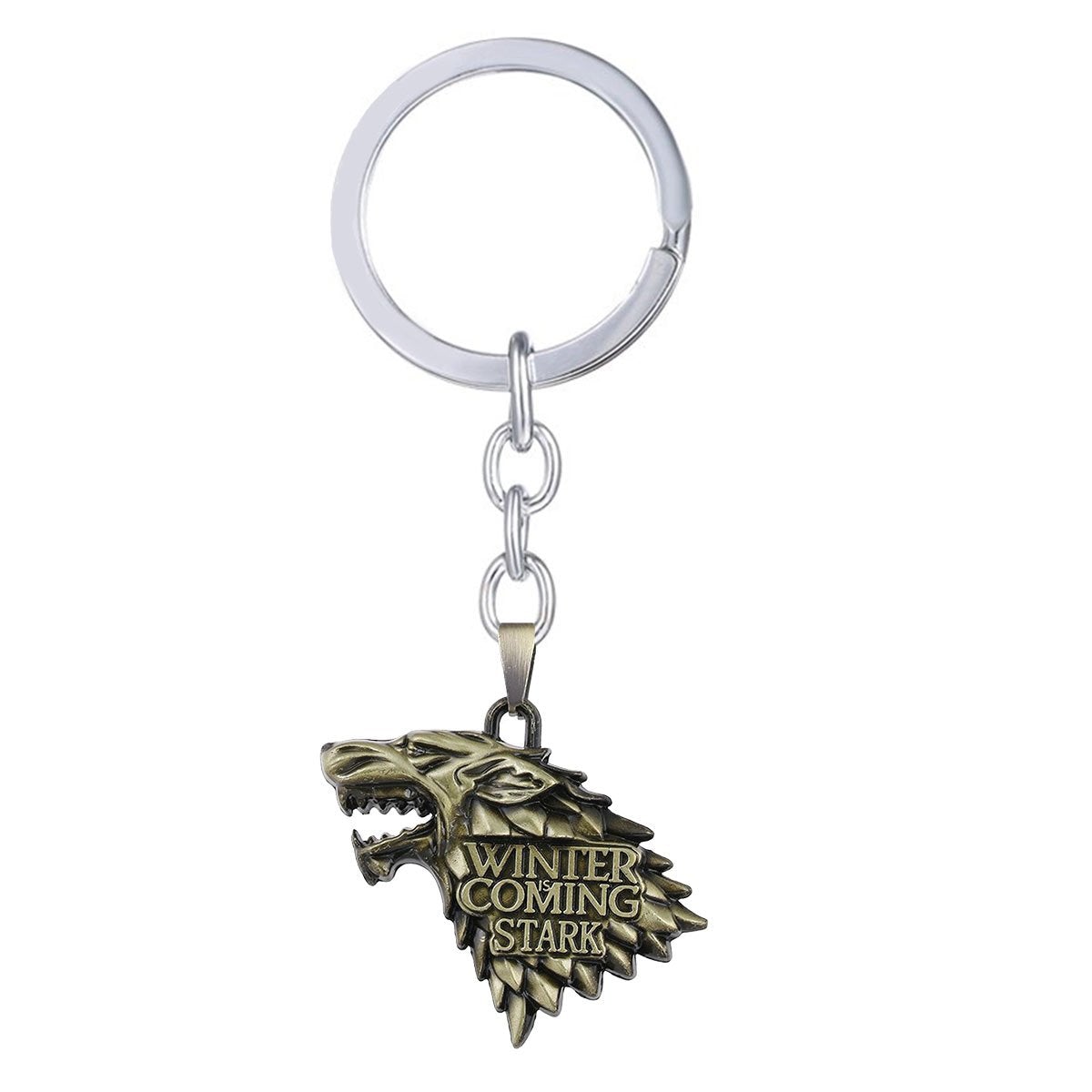 Game Of Thrones Dire Wolf Head Stark Crest Bronze Key Chain Stainless Steel Key Chain Key Ring Main image