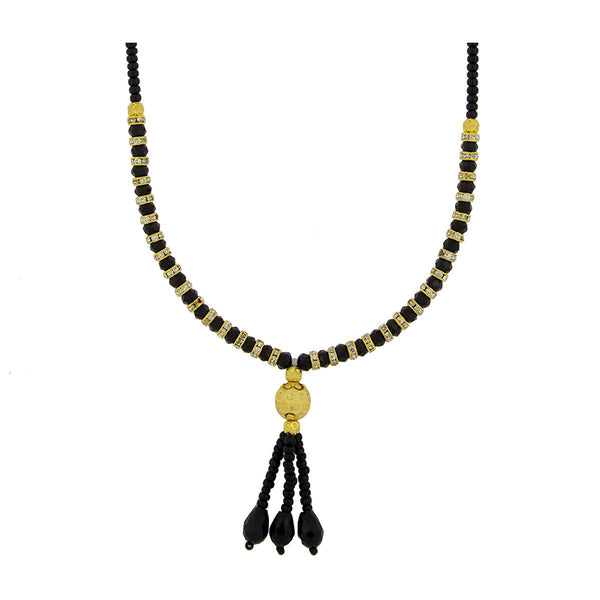 Traditional Designer Black Beads CZ Gold Necklace Mangalsutra Bulk Main image