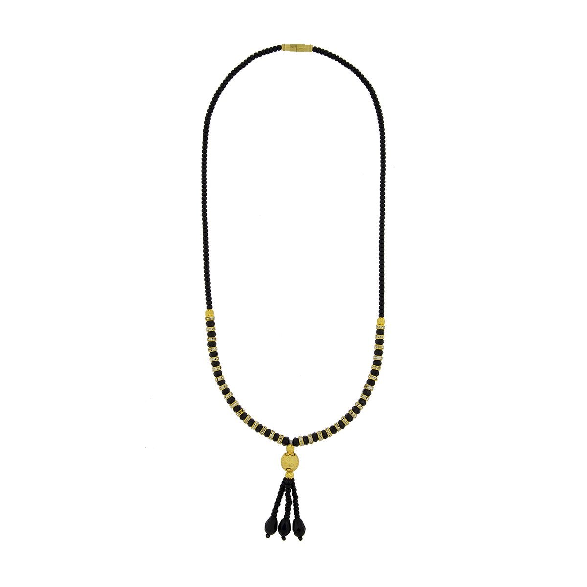 Traditional Designer Black Beads CZ Gold Necklace Mangalsutra Bulk