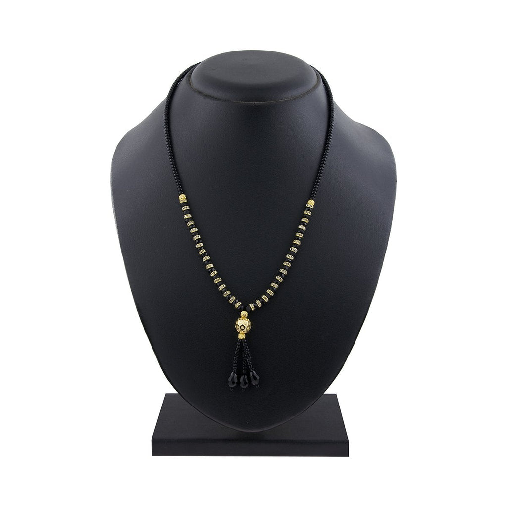 Traditional Designer Black Beads CZ Gold Necklace Mangalsutra Bulk