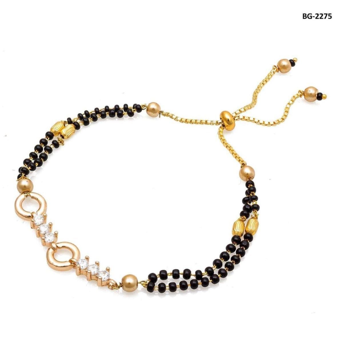 Dainty CZ Slider Expandable Hand Wrist Mangalsutra Bracelet Bulk