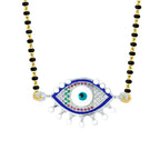 Turkish Blue Evil Eye Good Luck CZ Mangalsutra Chain Necklace Bulk