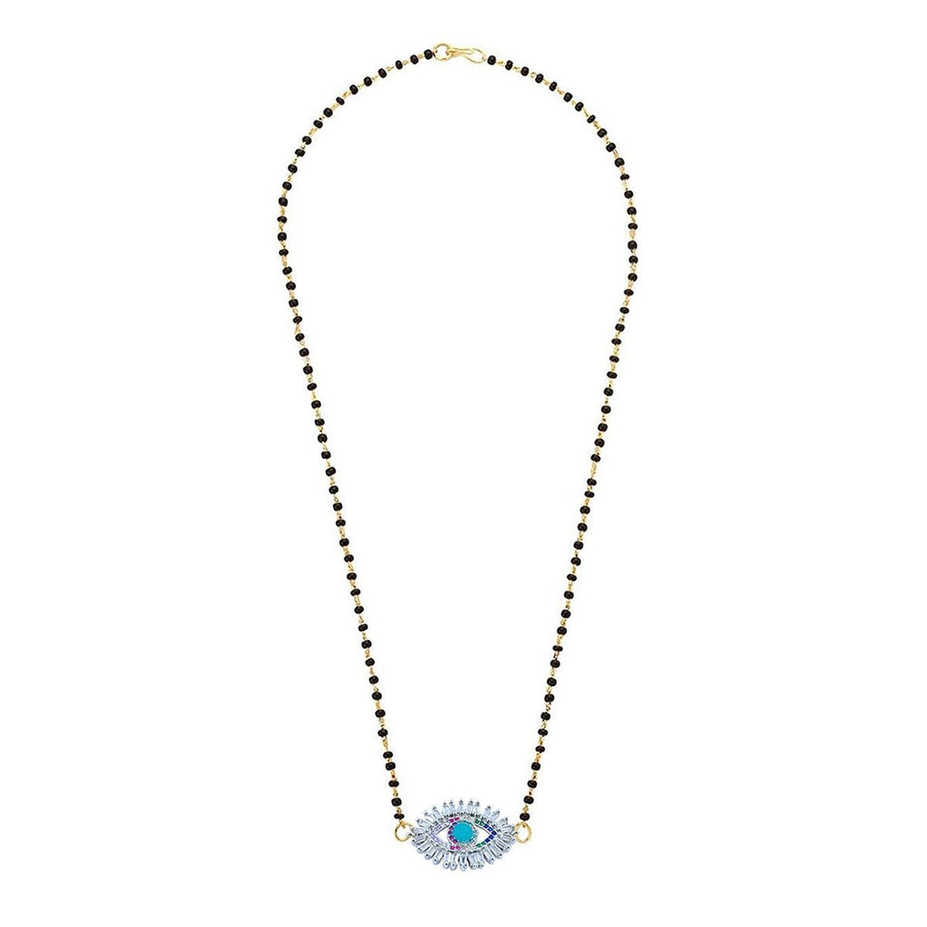 Turkish Evil Eye Good Luck CZ Mangalsutra Chain Necklace Bulk