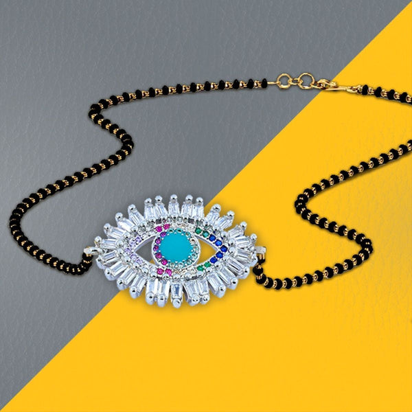 Turkish Evil Eye Good Luck CZ Mangalsutra Chain Necklace Bulk Main image