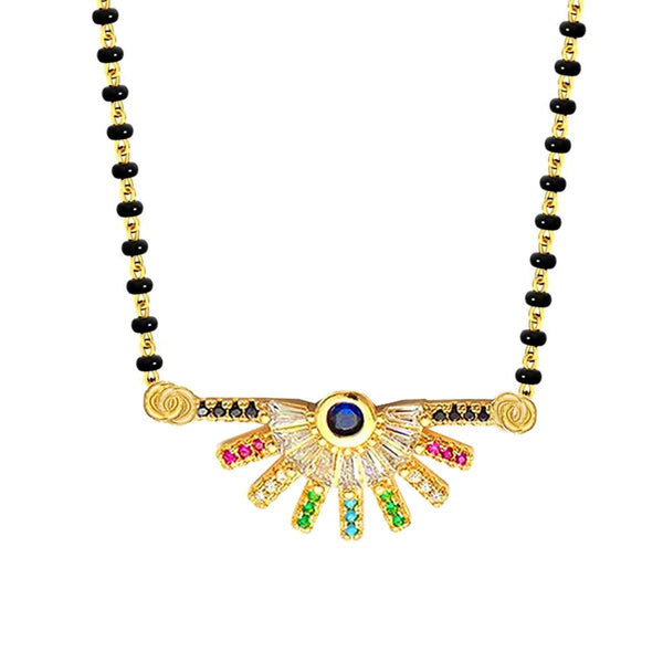 Delicate Rainbow Gold Ball Slider Expandable Mangalsutra Chain Bulk Secondary image