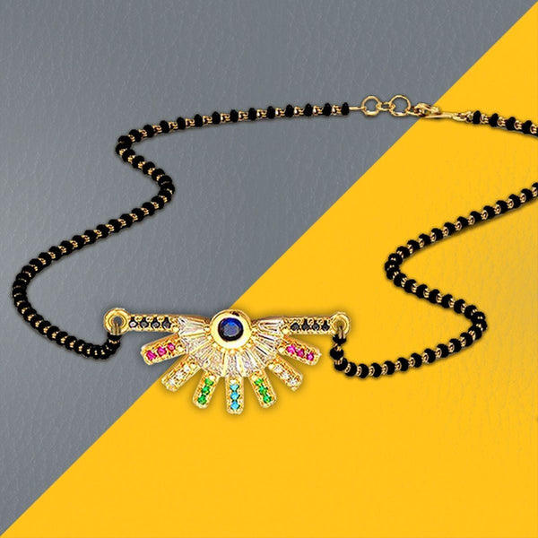 Delicate Rainbow Gold Ball Slider Expandable Mangalsutra Chain Bulk Main image