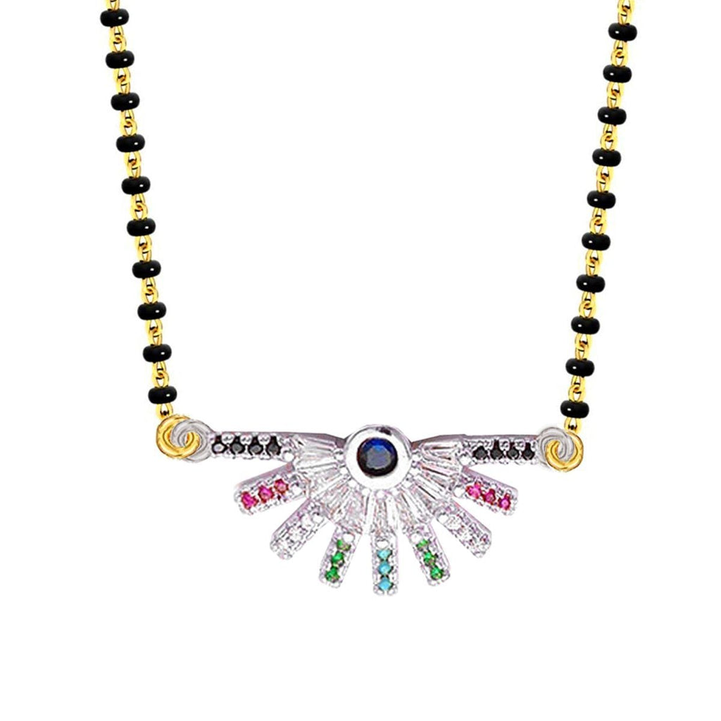 Delicate Rainbow Colourful Silver Mangalsutra Chain Necklace Bulk