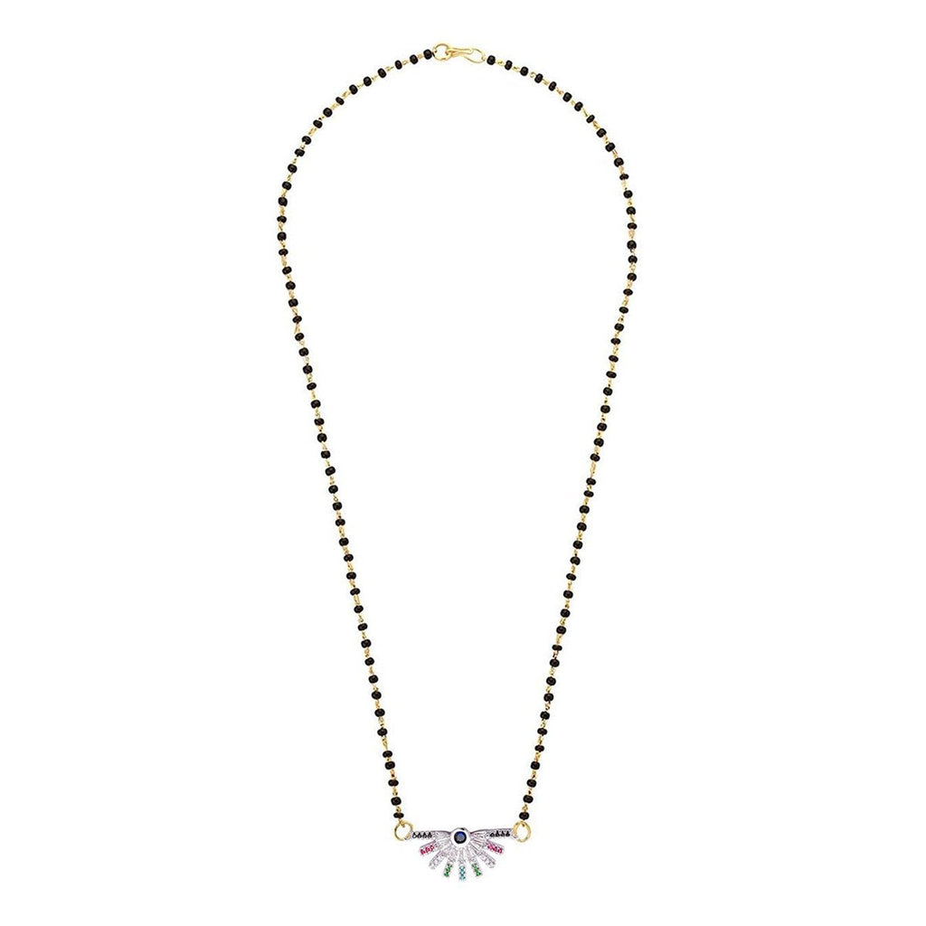 Delicate Rainbow Colourful Silver Mangalsutra Chain Necklace Bulk