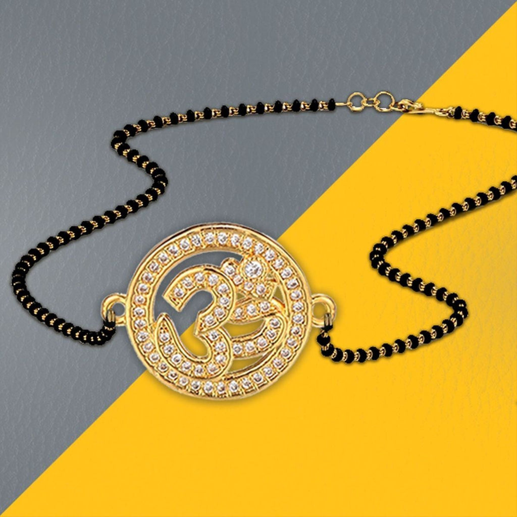 Aum Om 18K Gold CZ Adjustable Mangalsutra Chain Necklace Bulk