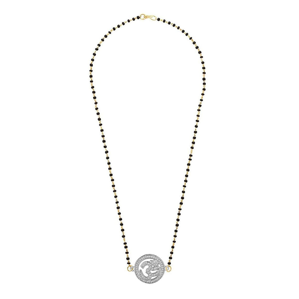 Aum Om Silver CZ Adjustable Mangalsutra Chain Necklace Bulk
