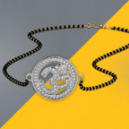 Aum Om Silver CZ Adjustable Mangalsutra Chain Necklace Bulk
