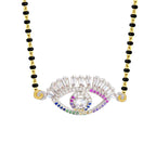 Turkish Evil Eye Good Luck Baguette Cz Mangalsutra Chain Necklace