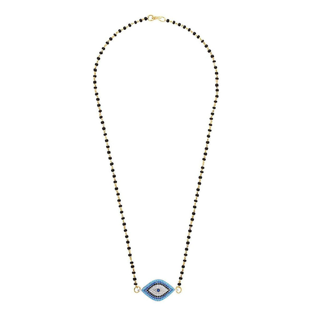 Turkish Blue Evil Eye Good Luck CZ Mangalsutra Chain Necklace Bulk