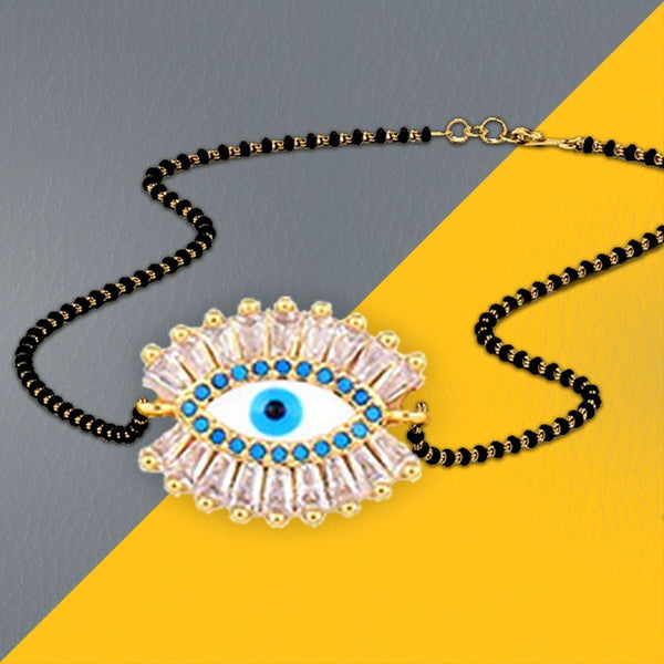 Turkish Blue Evil Eye Good Luck CZ Slider Expandable Bracelet Bulk Main image