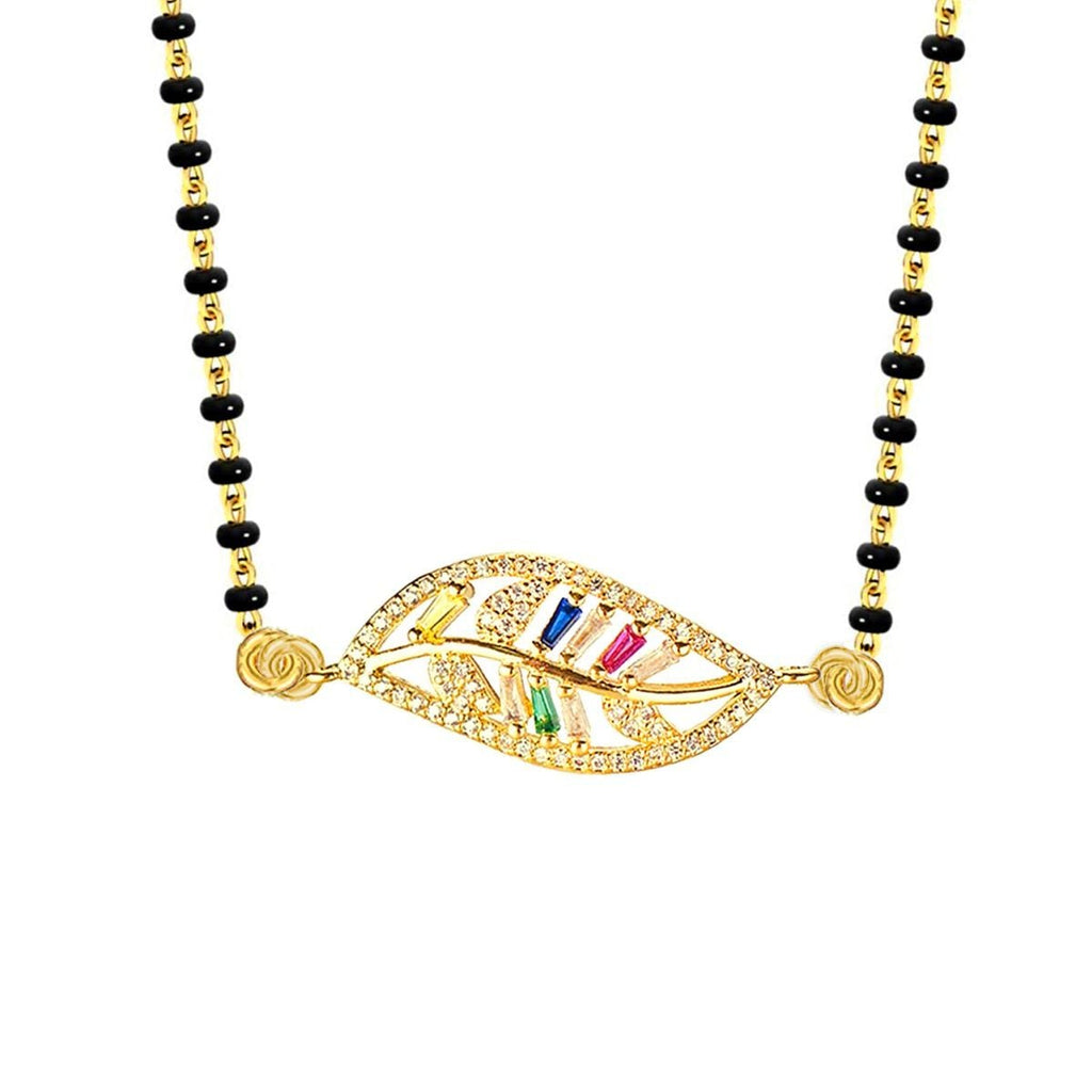 Leaf Petal Floral Gold CZ Adjustable Mangalsutra Chain Necklace Bulk