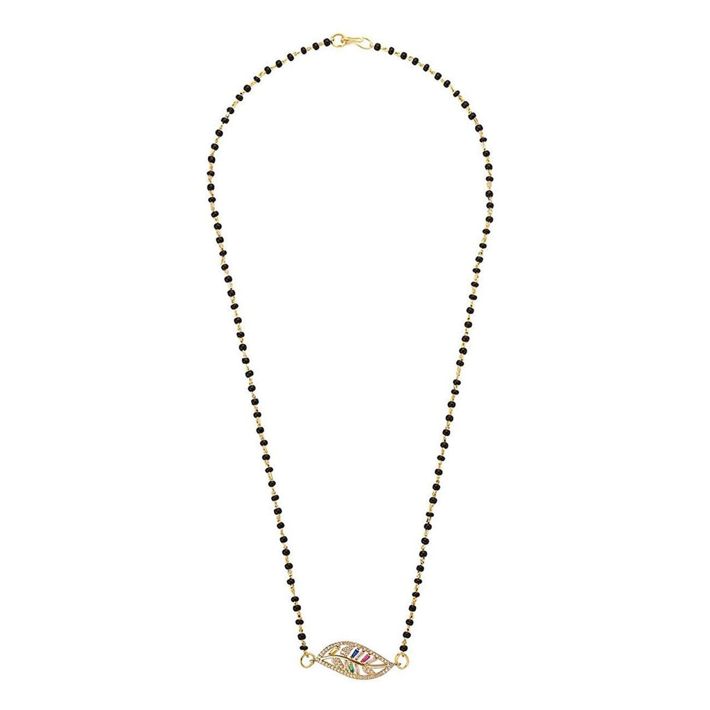 Leaf Petal Floral Gold CZ Adjustable Mangalsutra Chain Necklace Bulk