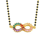 Infinity Infinite Love Colorful Rainbow Baguette Cz Mangalsutra Chain
