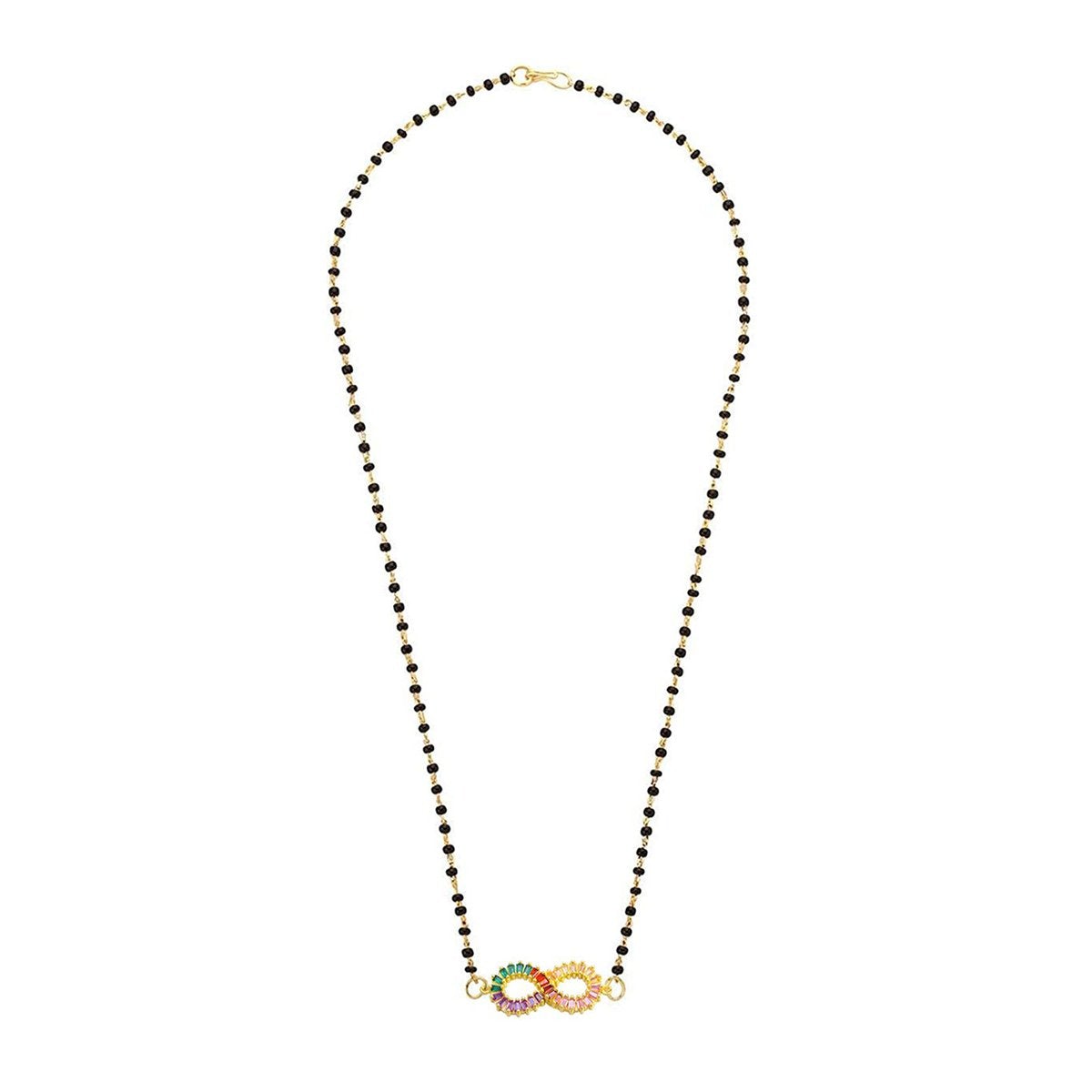 Infinity Infinite Love Colorful Rainbow Baguette Cz Mangalsutra Chain