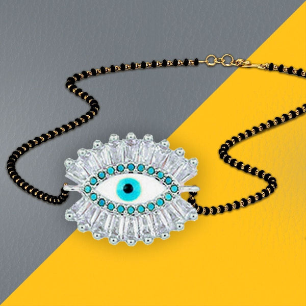 Turkish Blue Evil Eye Good Luck CZ Slider Expandable Bracelet Bulk Main image