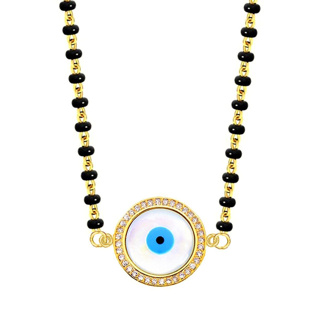 Turkish Evil Eye Nazariya Mother Of Pearl CZ Charm Mangalsutra Bulk