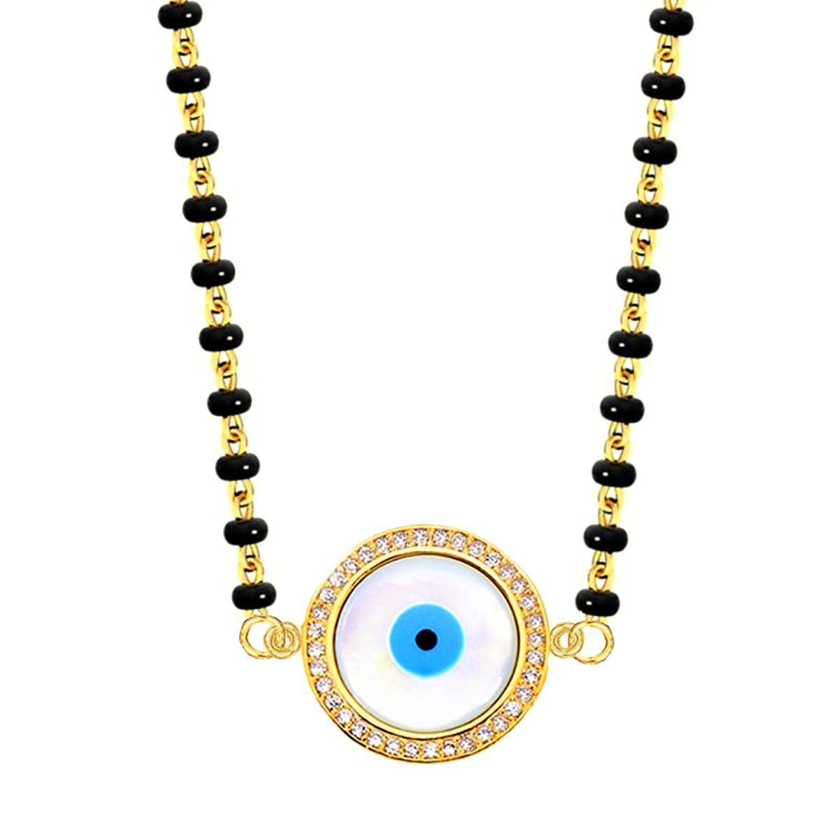 Turkish Evil Eye Nazariya Mother Of Pearl CZ Charm Mangalsutra Bulk