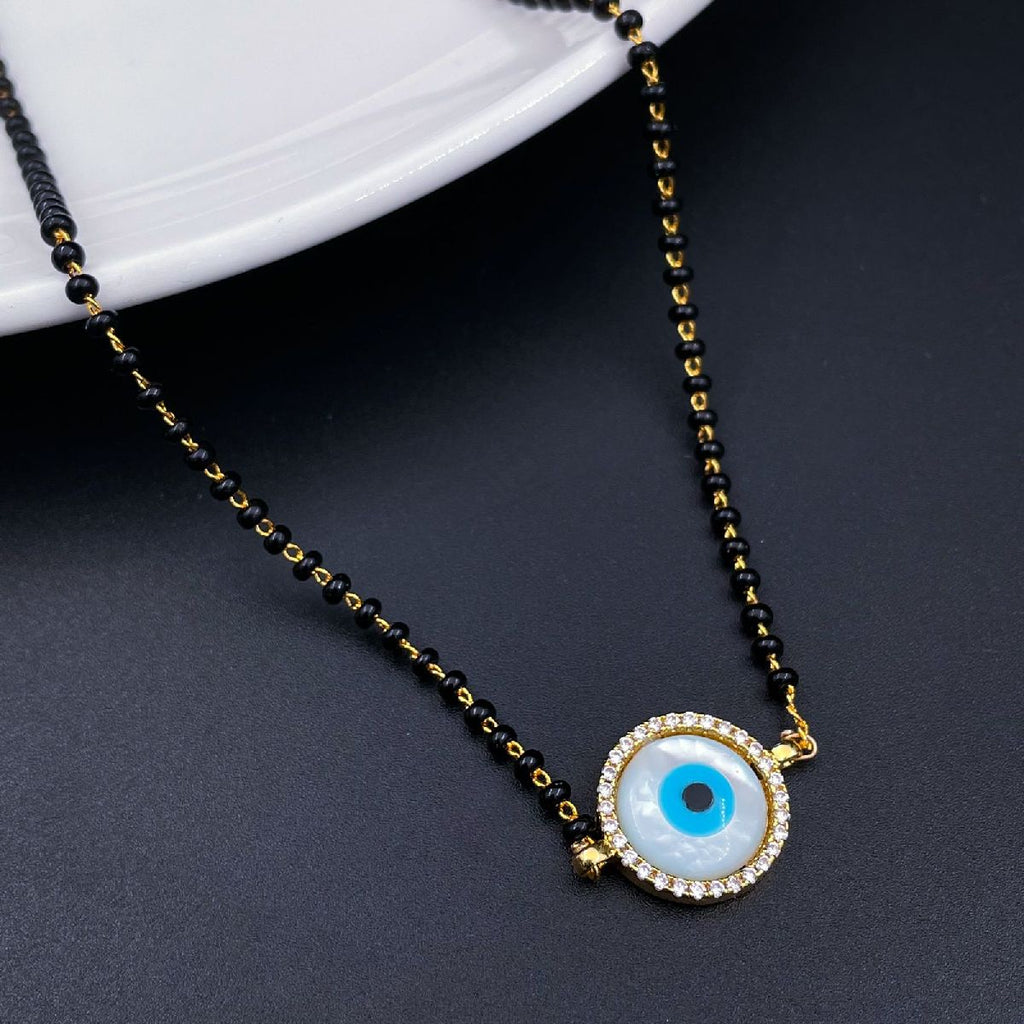 Turkish Evil Eye Nazariya Mother Of Pearl CZ Charm Mangalsutra Bulk