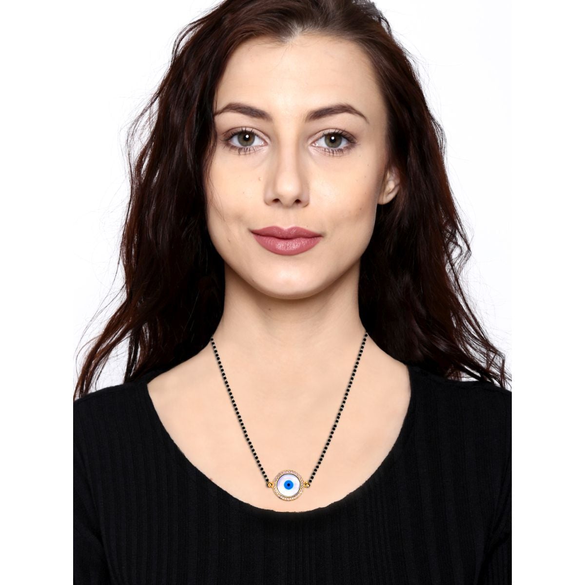 Turkish Evil Eye Nazariya Mother Of Pearl CZ Charm Mangalsutra Bulk