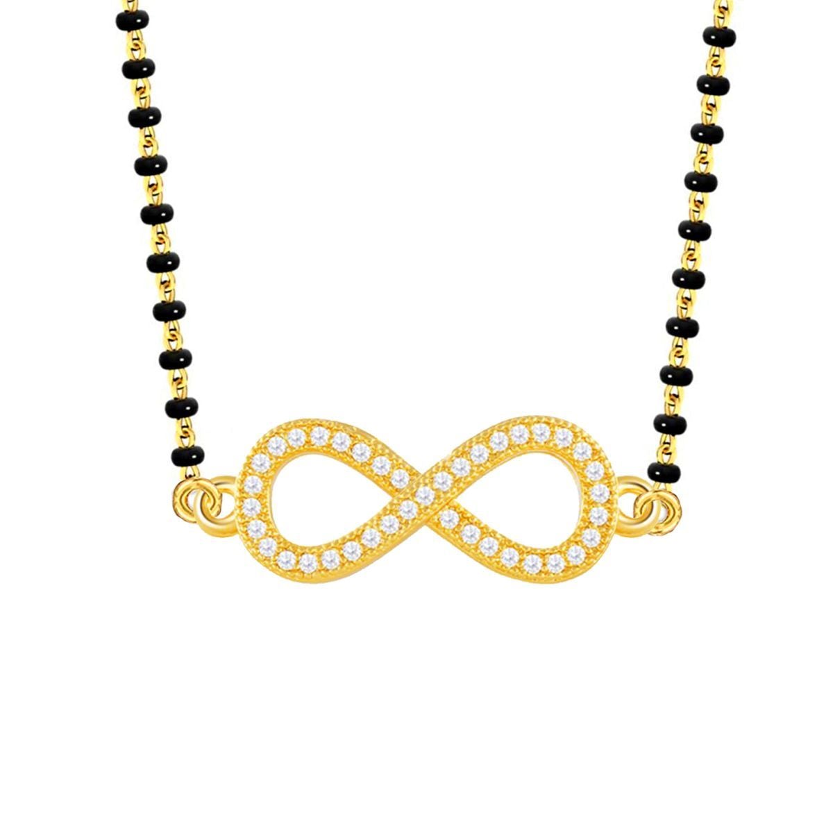 Infinity Zircon American Diamond Charm 22K Gold Mangalsutra Women Bulk