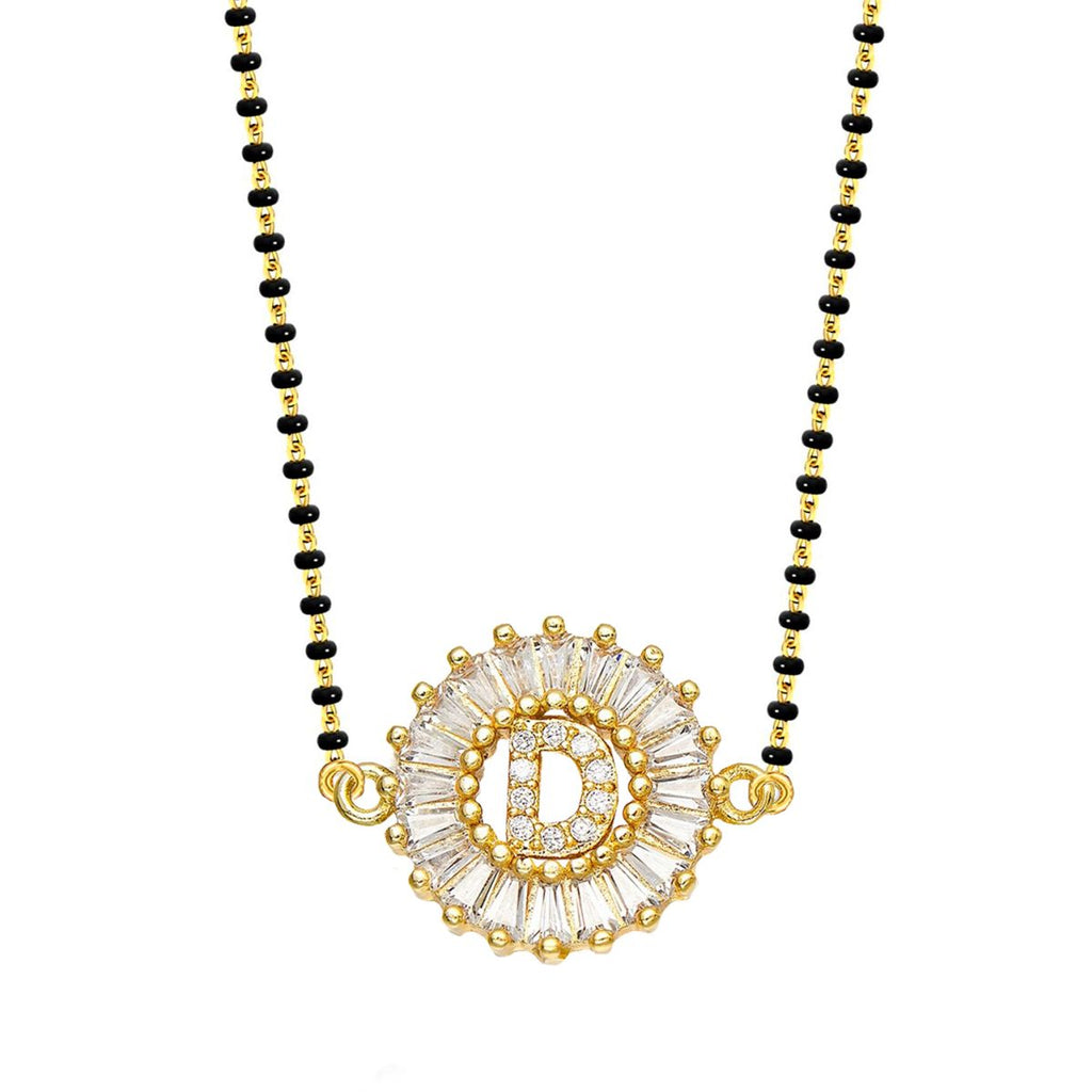 Customised Alphabet Initial Letters Baguette CZ Gold Mangalsutra Bulk