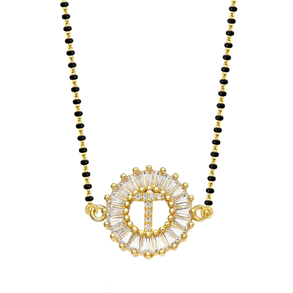 Customised Alphabet Initial Letters Baguette CZ Gold Mangalsutra Bulk