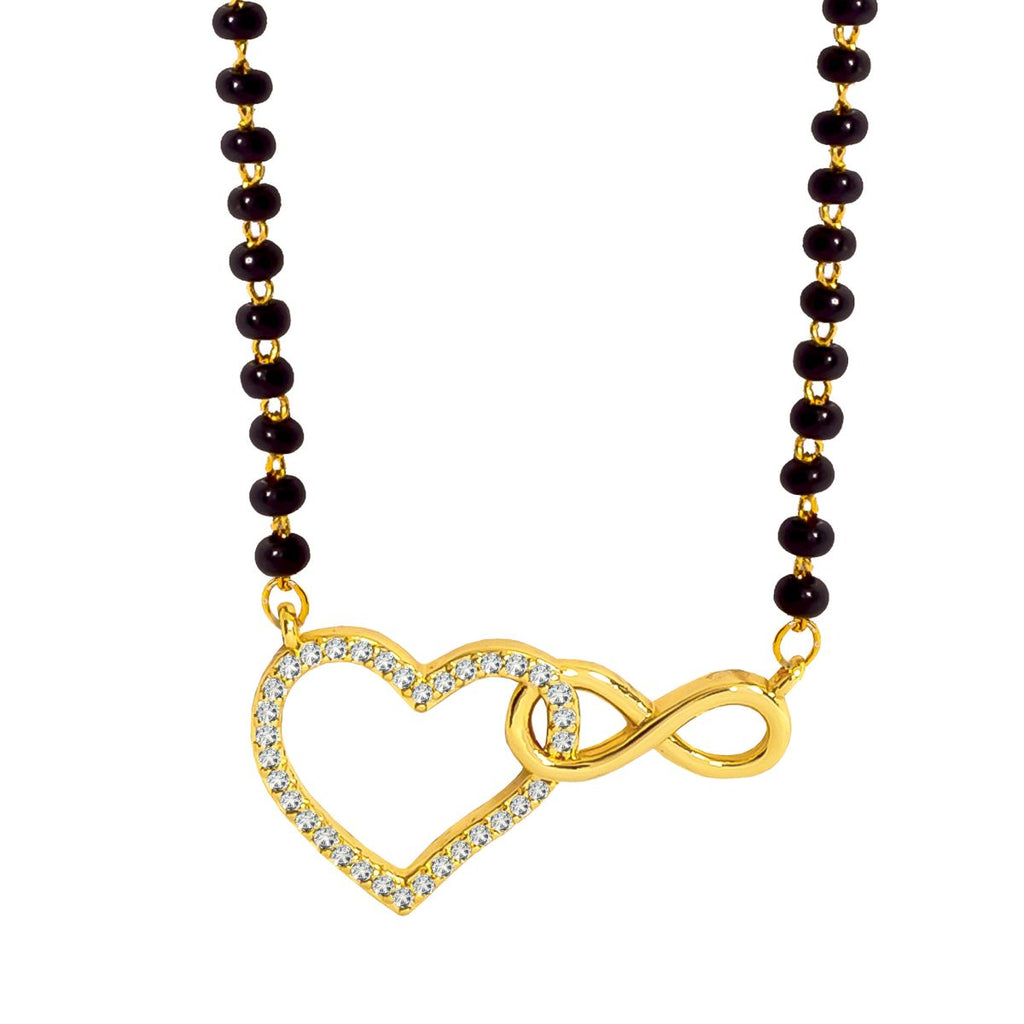 Infinity Heart Love Zircon CZ 22K Gold Plated Mangalsutra Bulk
