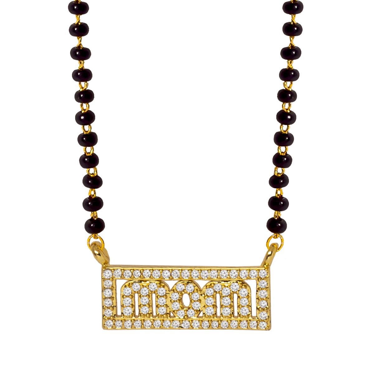 Mom Mothers Day Ma Love Zircon CZ 22K Gold Plated Mangalsutra Bulk