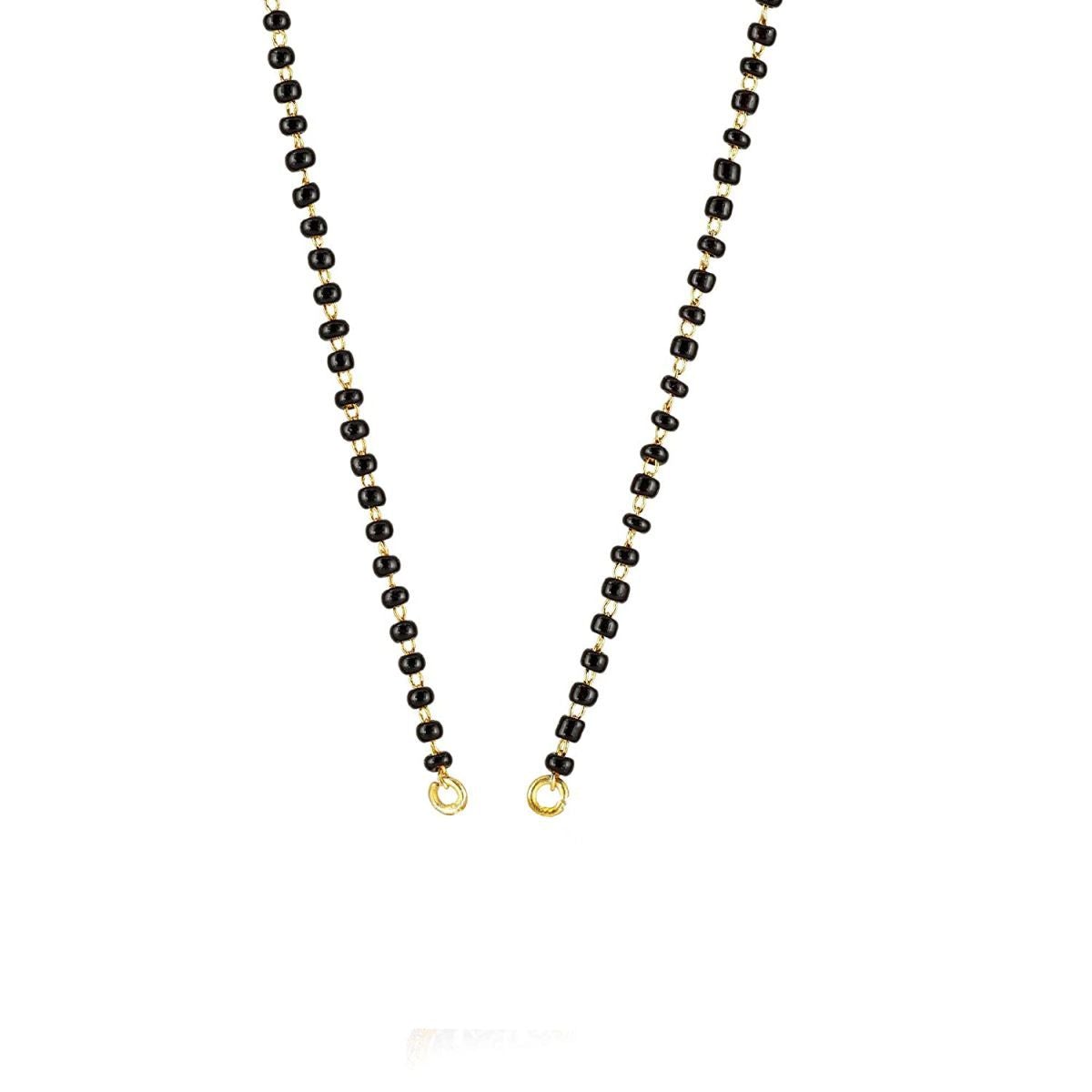 1Mm Glass Black Mani Beads Gold 17 Inch Mangalsutra Combo Chain Bulk