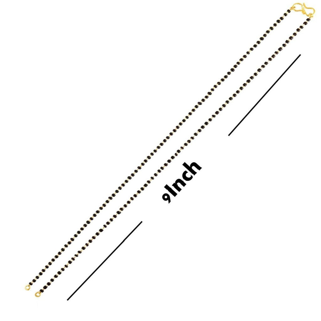 1Mm Glass Black Mani Beads Gold 17 Inch Mangalsutra Combo Chain Bulk