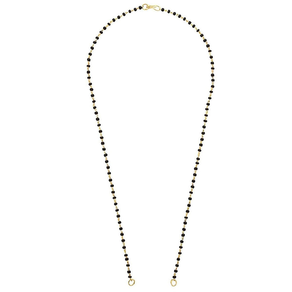 1Mm Glass Black Mani Beads Gold 17 Inch Mangalsutra Combo Chain Bulk