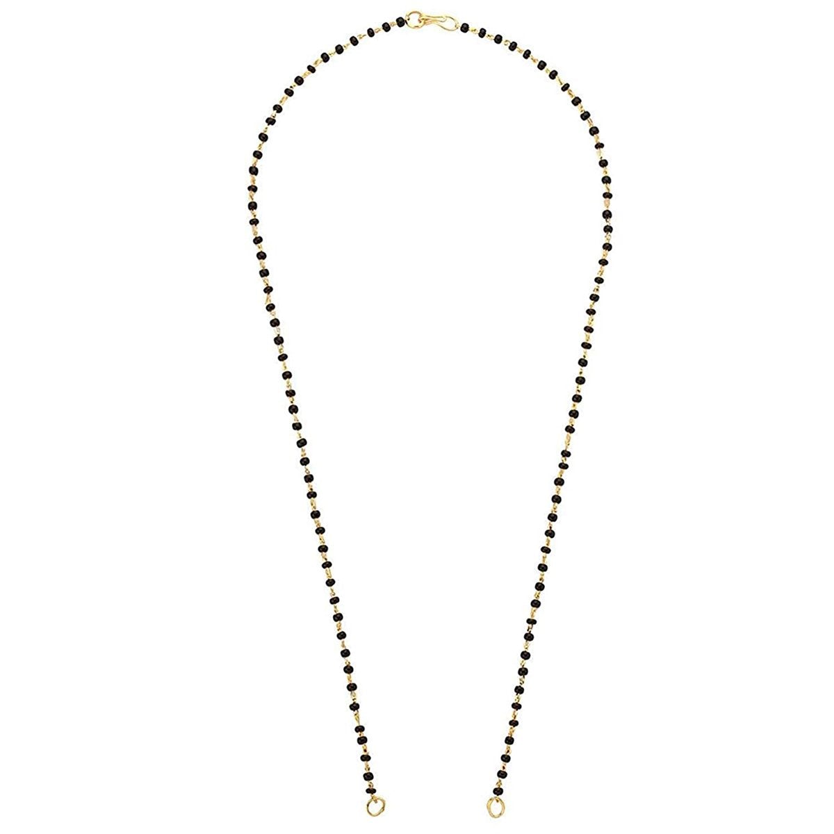1Mm Glass Black Mani Beads Gold 17 Inch Mangalsutra Combo Chain Bulk