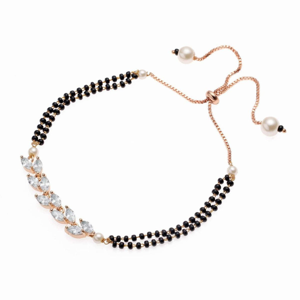 Baguette CZ Slider Expandable Hand Wrist Mangalsutra Bracelet Bulk