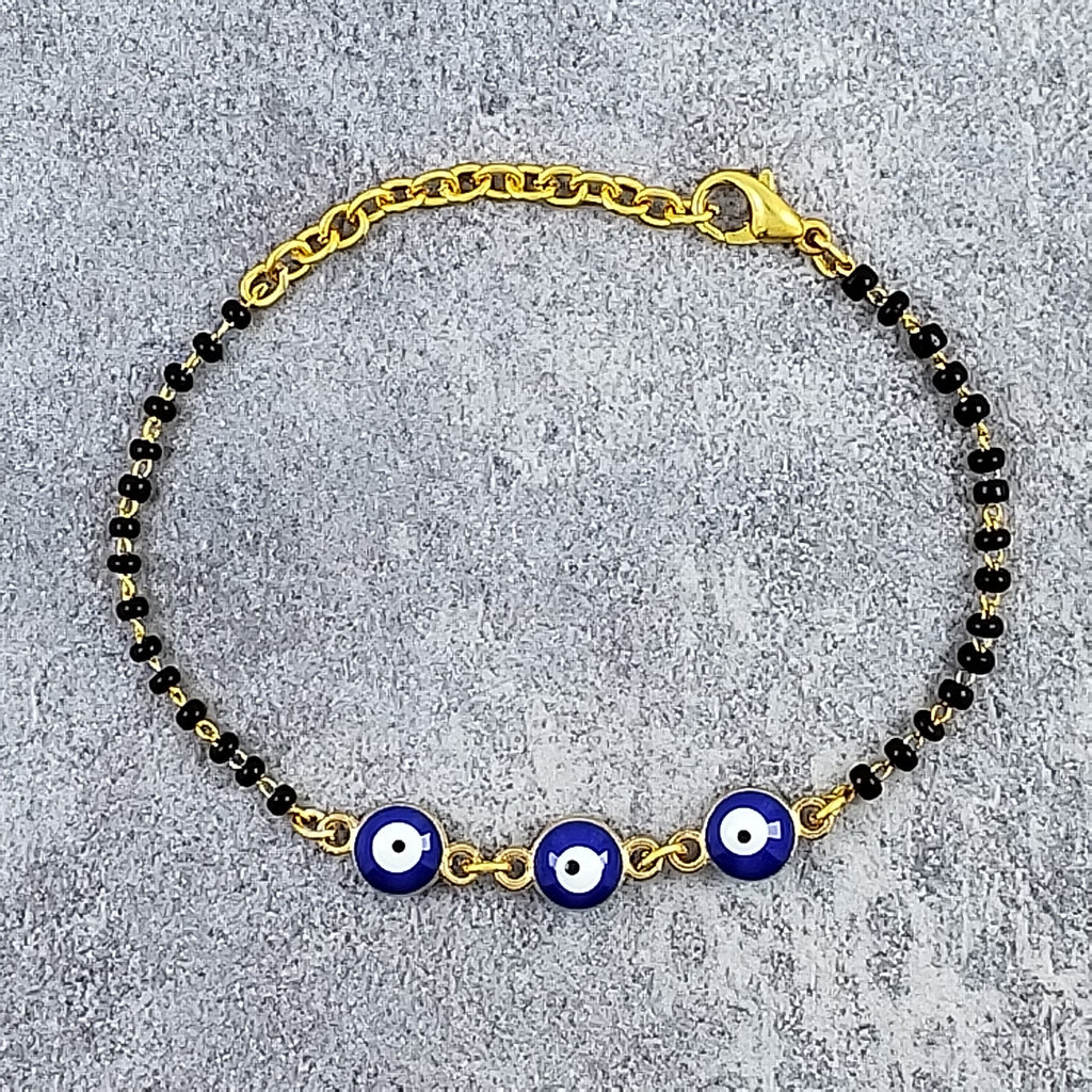 Evil Eye Gold Beads Hand Mangalsutra Bracelet For Women Bulk