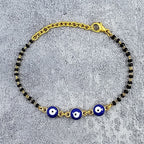 Evil Eye Gold Beads Hand Mangalsutra Bracelet For Women Bulk