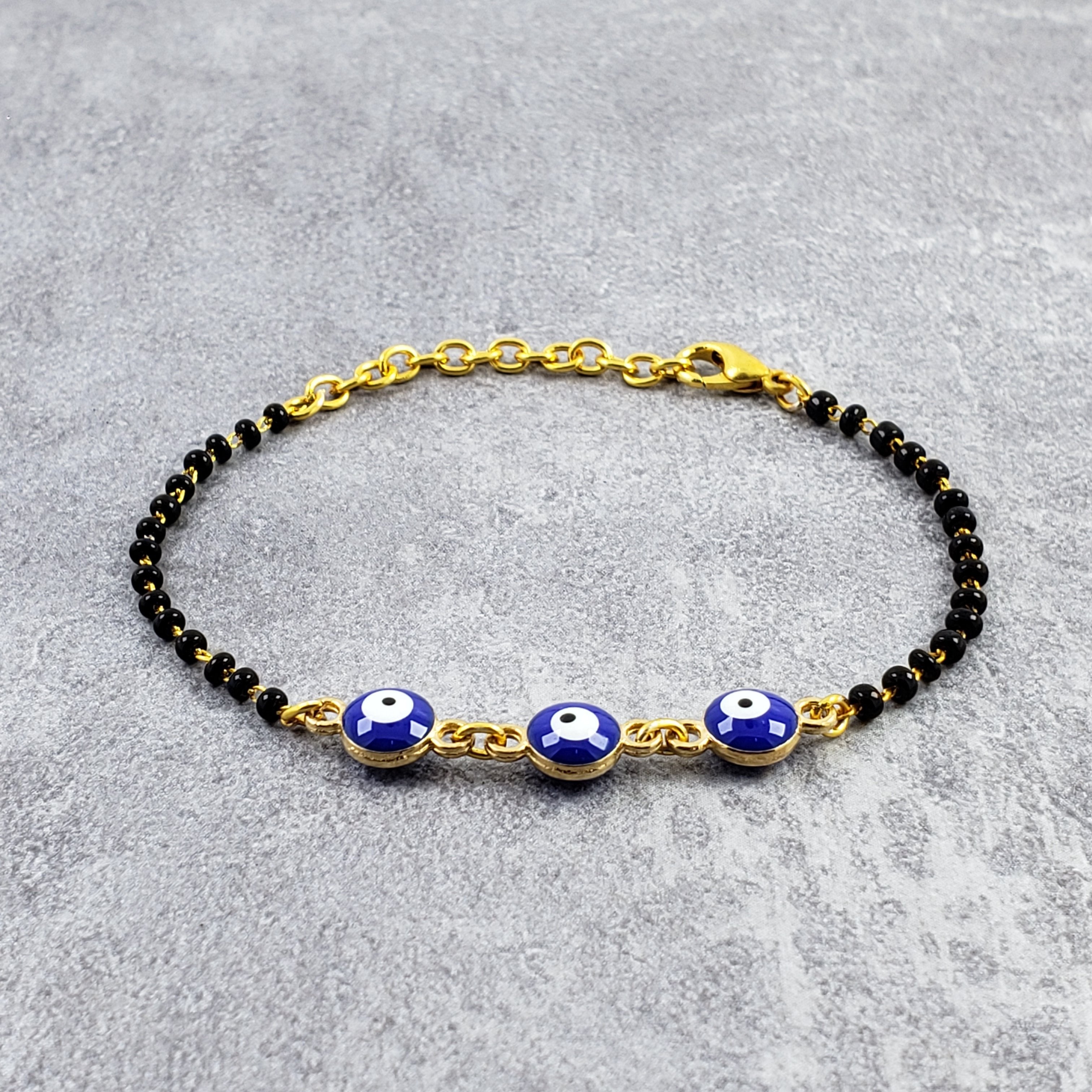 Evil Eye Gold Beads Hand Mangalsutra Bracelet For Women Bulk Secondary image
