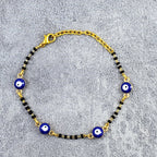 Evil Eye Gold Bead Hand Mangalsutra Bracelet For Kids Women Bulk