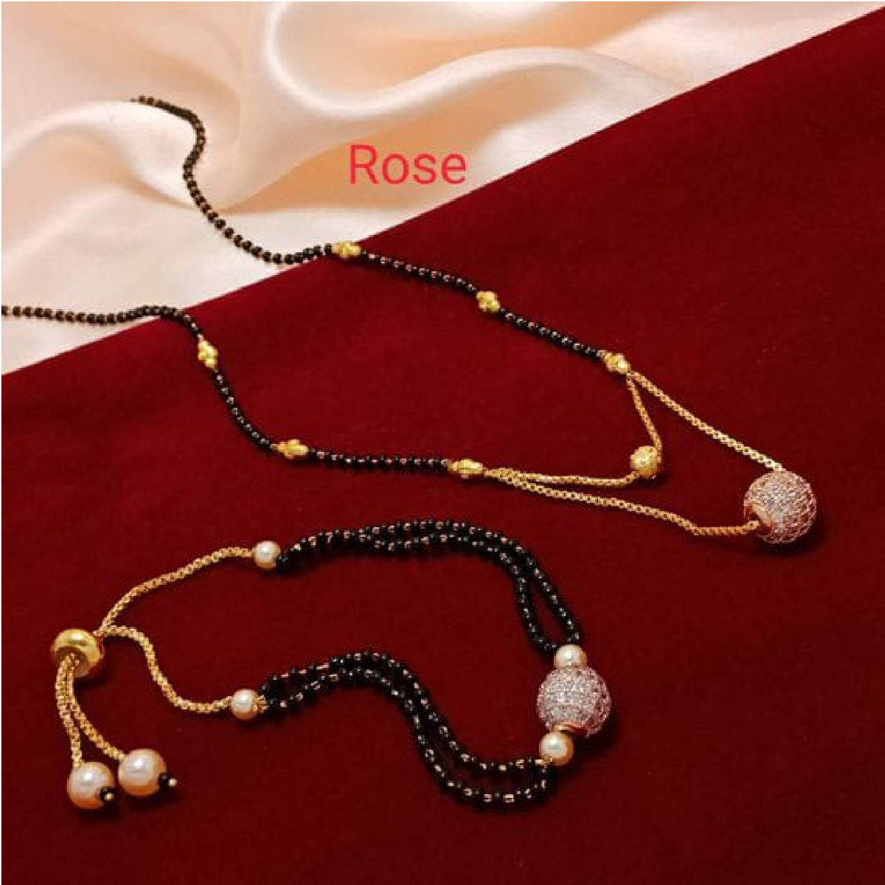 Cubic Zirconia Beads Copper Gold Hand Neck Mangalsutra Bracelet Bulk