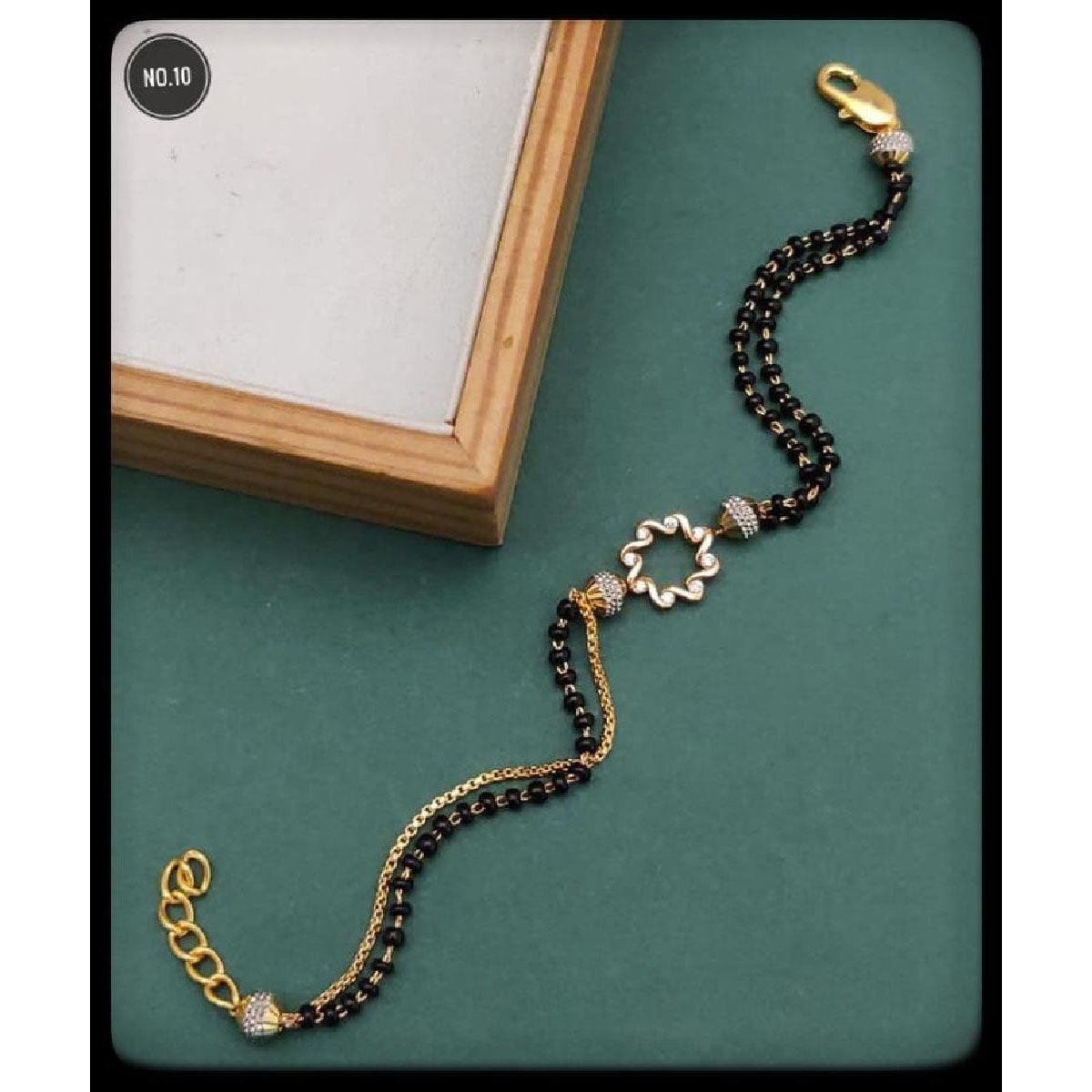 Beads Box Chain Dual Layer Copper Gold Black Hand Mangalsutra Bulk Main image