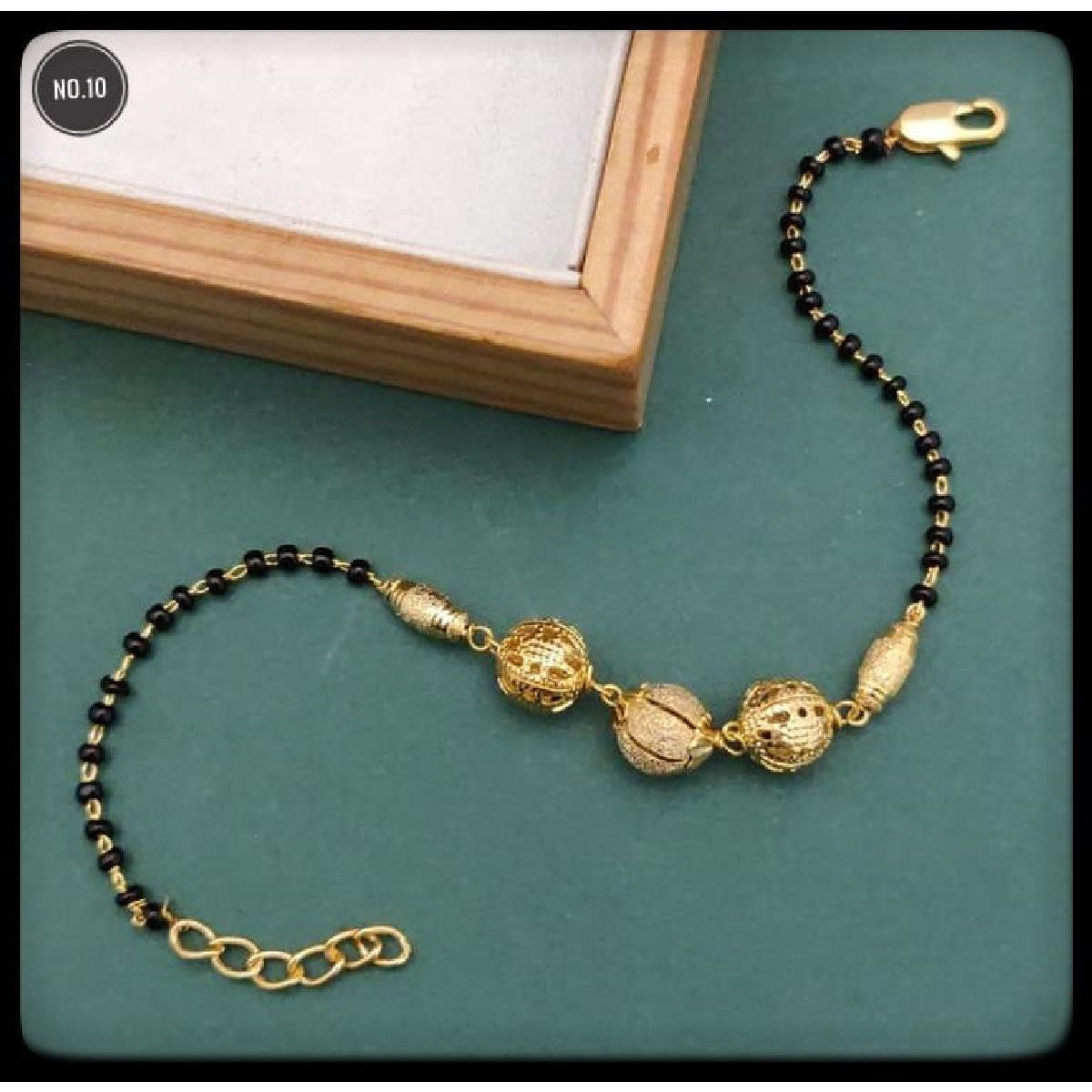 Beads Filigree Copper Gold Black Adjustable Hand Mangalsutra Bulk Main image