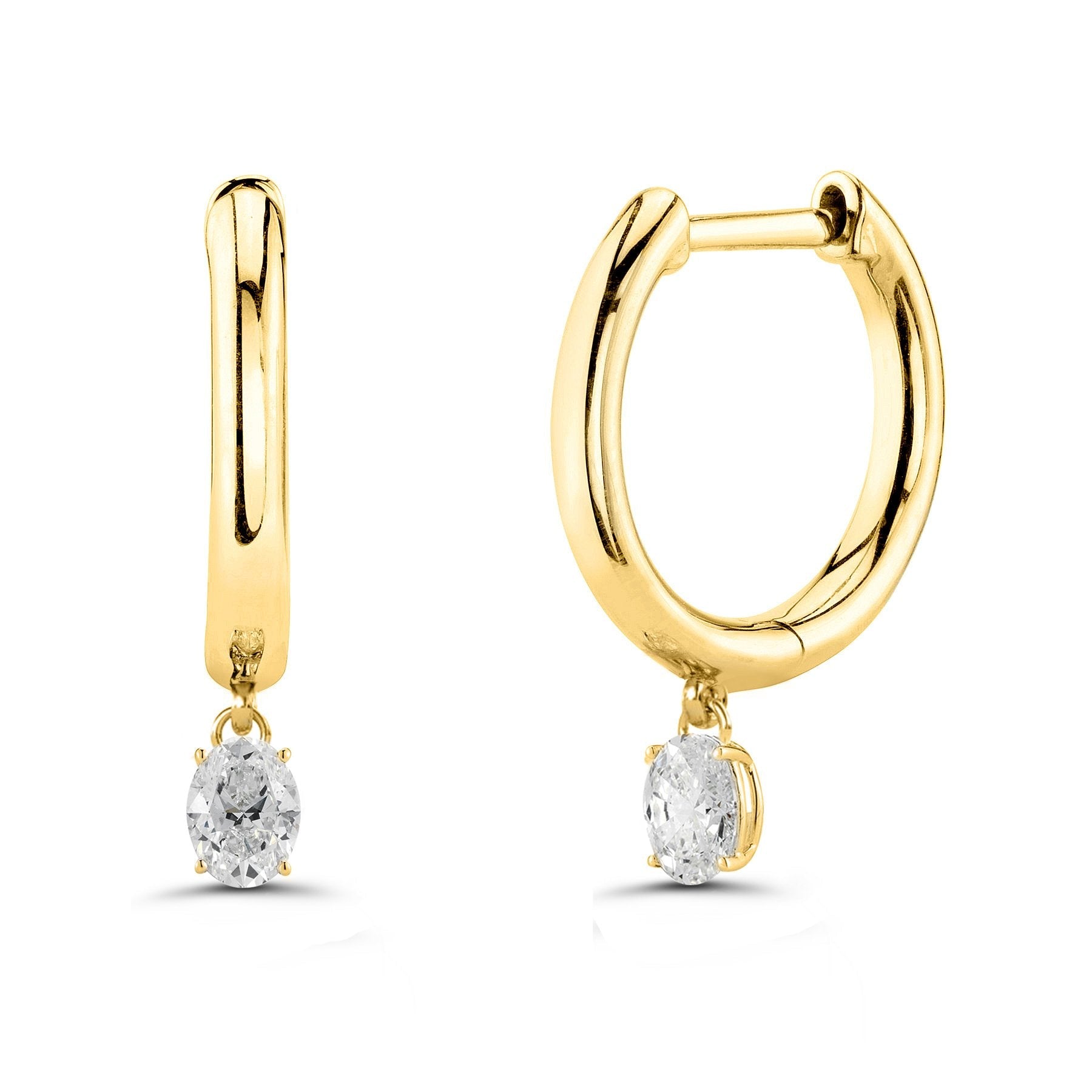 Brass 18K Rose Gold Oval Shape Crystal Clip On Earring Pair Women Bulk