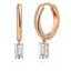 Brass 18K Rose Gold Baguette Shape Crystal Clip On Earring Pair Bulk