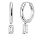Brass 18K Rose Gold Baguette Shape Crystal Clip On Earring Pair Bulk