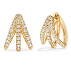 Brass 18K Rose Gold Three Way Huggie Earring Pair For Women Bulk