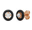 Brass 18K Rose Gold Enamel Disc Stud Earring Pair For Women Bulk
