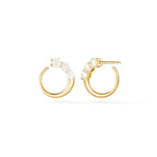 Brass 18K Rose Gold Front To Back Graduating Stud Earring Pair Bulk